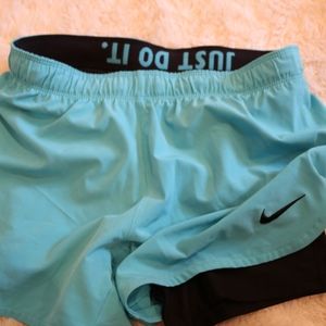 nike running shorts with compression shorts!